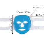 Mascara facial de gel frío/caliente con medidas detalladas, ideal para relajación.