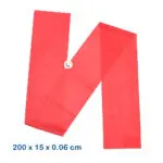 Banda elástica roja de 2m para ejercicios, terapia y yoga, medidas 200x15x0.06 cm.