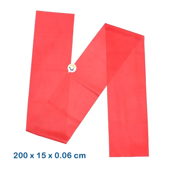 Banda elástica roja de 2m para ejercicios, terapia y yoga, medidas 200x15x0.06 cm.