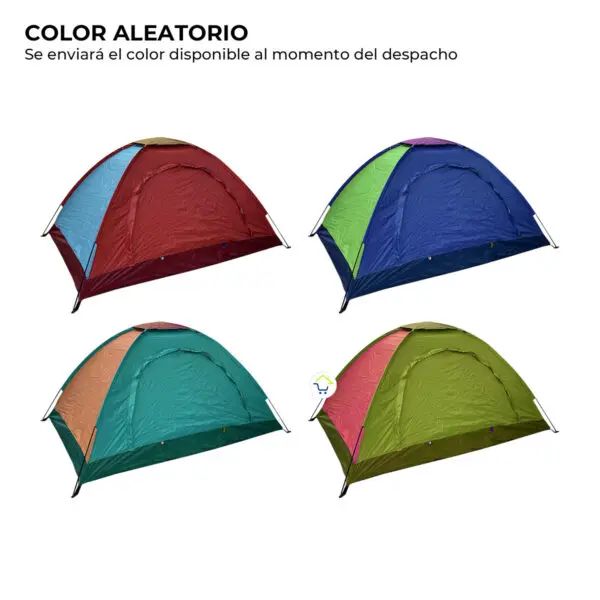 Carpa camping semi impermeable para 3 personas. Varios colores aleatorios disponibles.