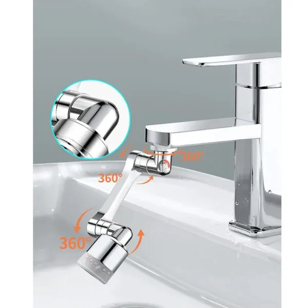 Set x2 extensores de grifo giratorios 1080° con aireador universal para fácil alcance.
