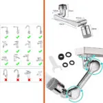 Set x2 Extensor de grifo 1080 grados. Brazo articulado universal para aireador de grifo.