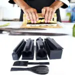 Kit para hacer sushi de formas variadas: corazón, redondo, cuadrado. Incluye espátula.