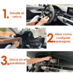 Parasol para auto que se abre como sombrilla, protege el parabrisas de sol y calor.