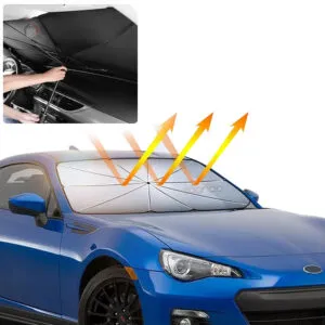 Parasol para auto tipo sombrilla plegable protege parabrisas del sol