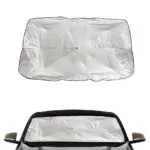Parasol plegable plateado para parabrisas de auto, protege del sol y calor.
