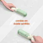 Quita pelusas removedor de pelo para doble sentido, color verde menta y blanco, con mango.
