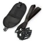 Sierra de mano portátil para camping, con cadena de 11 dientes y bolsa de almacenamiento.