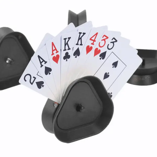 Set x4 sujetador de cartas manos libres para juegos de mesa, organiza tu mano de póker.