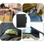 Tarjetero elegante de lujo para tarjetas, cabe en el bolsillo.
