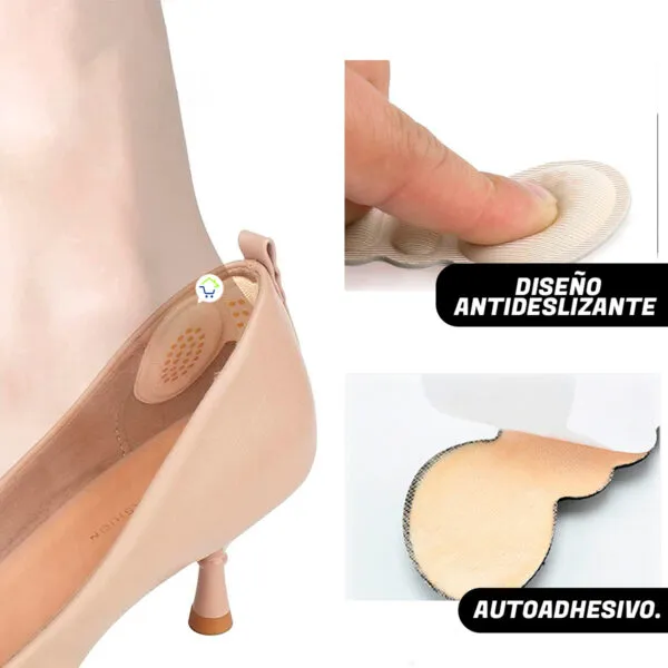 Plantillas protectoras para tacones: diseño antideslizante y autoadhesivo para mayor comodidad.