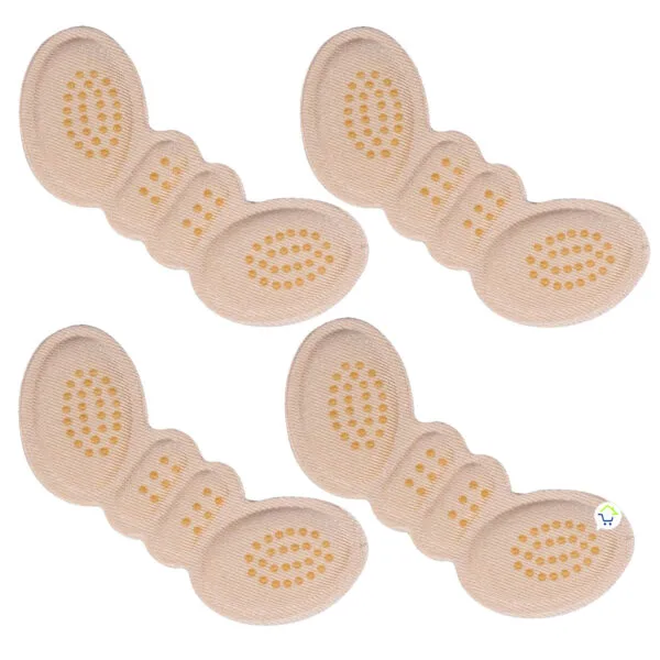 Set x2 pares de plantillas para tacones, protector de talón, almohadillas beige con puntos.