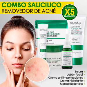 Combo Salicilico BIOAQUA X5 (Limpiador, Crema, Serum, Gel y Mascarilla) - Imagen 1