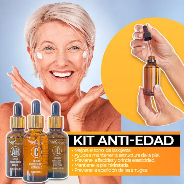 Kit Antiedad Afrodita X3 (Acido Hialuronico+Aceite De Colageno+Vitamina C)