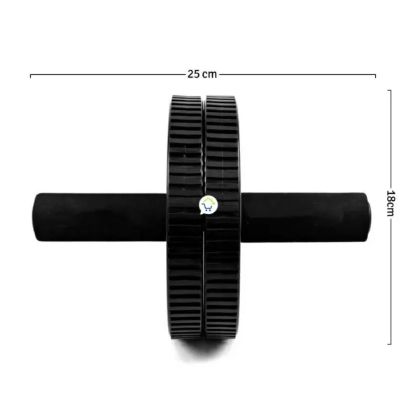 Rueda abdominal doble de ejercicio para gimnasio.