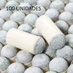Set x100 puntas de taco de billar 11mm, con enfoque en las puntas de taco y el texto "100 UNIDADES".