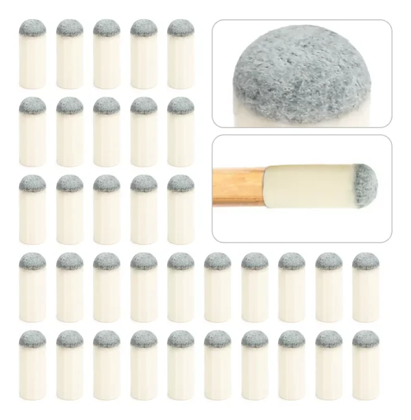 Set x100 puntas de taco de billar de 11mm, color gris, para juegos de billar profesional y casual.
