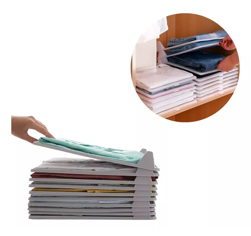 Set x10 organizadores de ropa con separadores para camisas y pantalones.