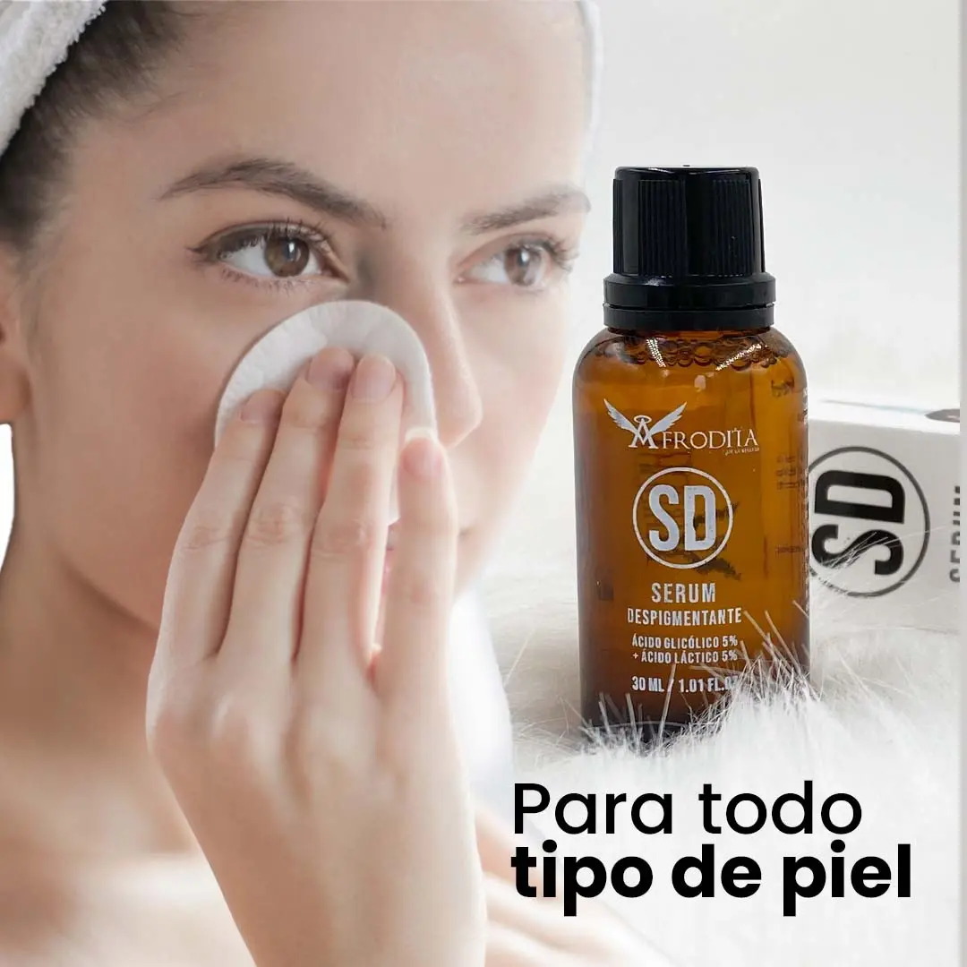 Serum despigmentante SD Afrodita: Aclara tu piel con un suave aplicador de algodón.