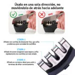Afilador de cuchillos de 3 etapas en acero inoxidable con mango antideslizante, ideal para pulir y restaurar bordes.