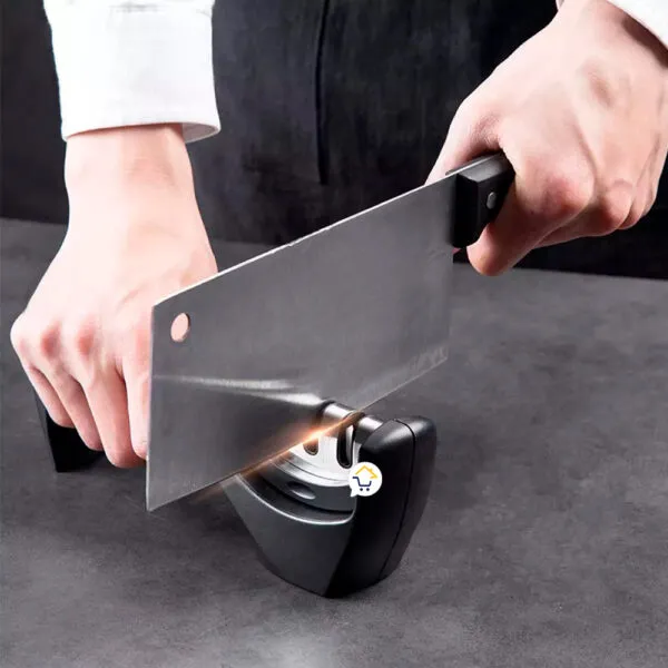 Afilador de cuchillos de acero inoxidable, 3 etapas, mango antideslizante, para cuchillos de cocina.