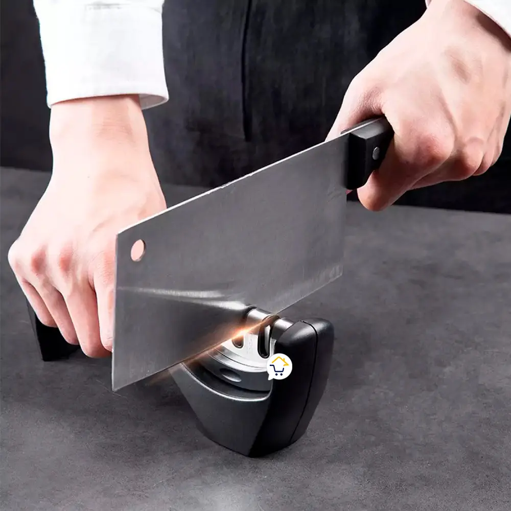 Afilador de cuchillos de acero inoxidable, 3 etapas, mango antideslizante, para cuchillos de cocina.