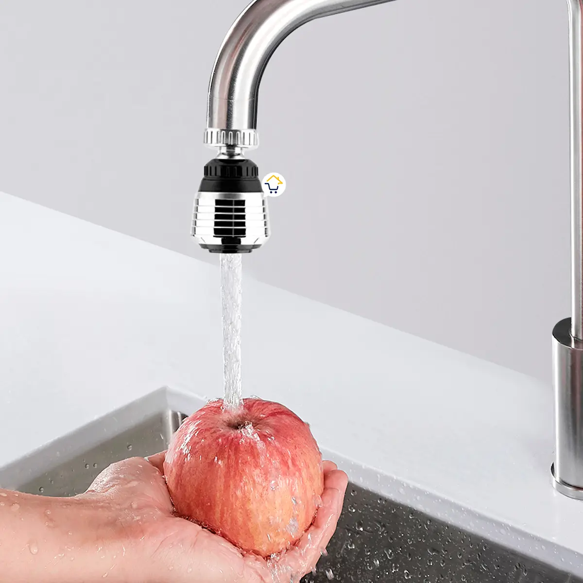 Set x2 Ahorrador de Agua para Grifo: Limpia frutas bajo el grifo con flujo regulado y potente.