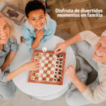 Ajedrez Juego De Mesa 3 En 1 Familiar Damas Backgammon - Imagen 6