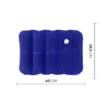 Set x2 almohada inflable portátil multiusos, cojín viajero azul 40x28.5 cm.