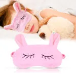 Antifaz para dormir de conejo rosa para niñas y mujeres, suave y cómodo para el sueño.