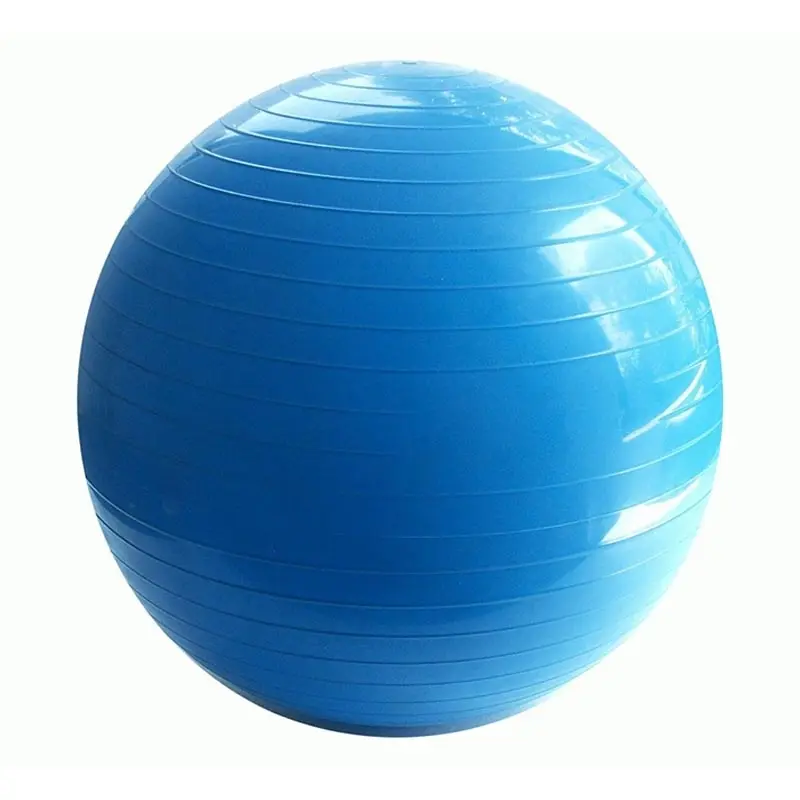 Balón de yoga azul de 55cm con bandas para ejercicio de fitness, pilates y gymball.
