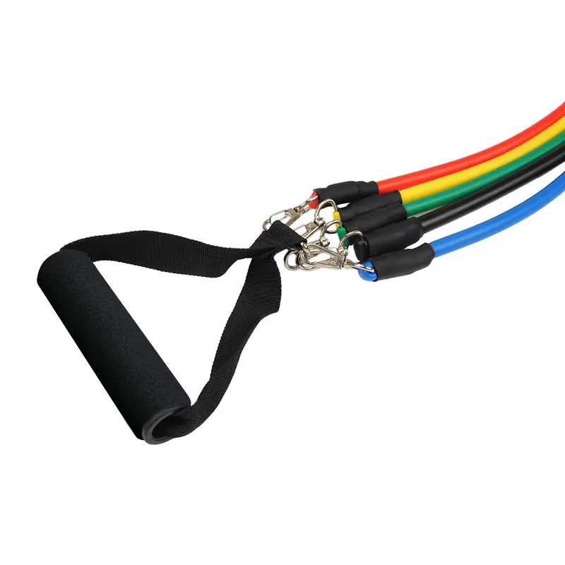 Bandas tubulares de resistencia para ejercicio con mango, niveles de 5 a 125 caracteres.