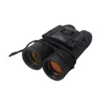 Binoculares 10x25 Comet negros, compactos y con estuche, para visión de largo alcance.