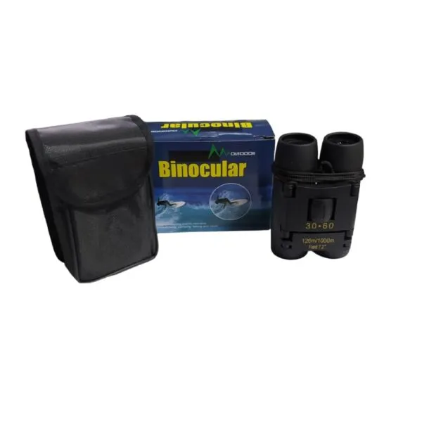 Binoculares 30X60 de largo alcance, telescópicos y con estuche, ideales para exteriores.