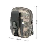 Bolso táctico militar para cinturón, camuflado, con estuche para celular y medidas de 12.5x18 cm.