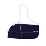 Cabestrillo inmovilizador de hombro para soporte de brazo en fracturas, con medidas de 20 cm x 38 cm.
