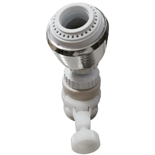Set x2 cabezal ahorrador de agua ajustable para grifo: accesorio cromado con rotación 360°.
