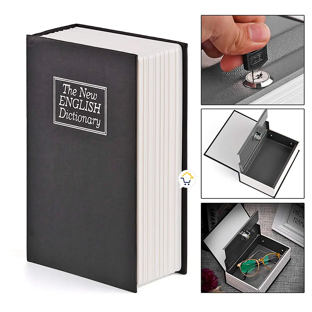 Caja fuerte tipo libro diccionario "The New English Dictionary" con cerradura y 2 llaves.