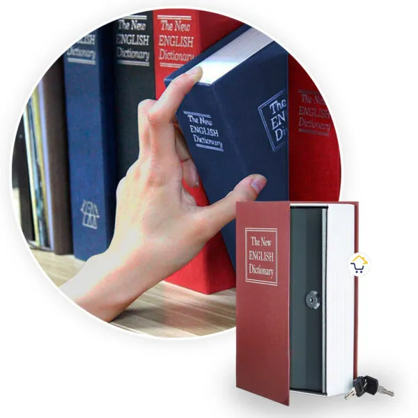 Caja fuerte de seguridad tipo diccionario con dos llaves, libro falso para guardar objetos valiosos.