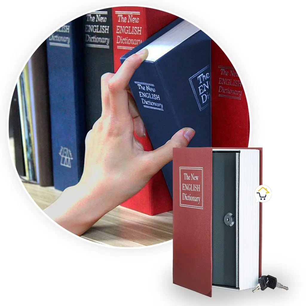 Caja fuerte de seguridad tipo diccionario con dos llaves, libro falso para guardar objetos valiosos.