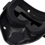 Máscara de airsoft negra con lentes reflectantes y protección facial para paintball y motocross.