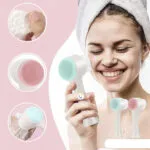 Combo cepillo facial 2 en 1 con diadema. Limpieza y masaje suave para la piel.
