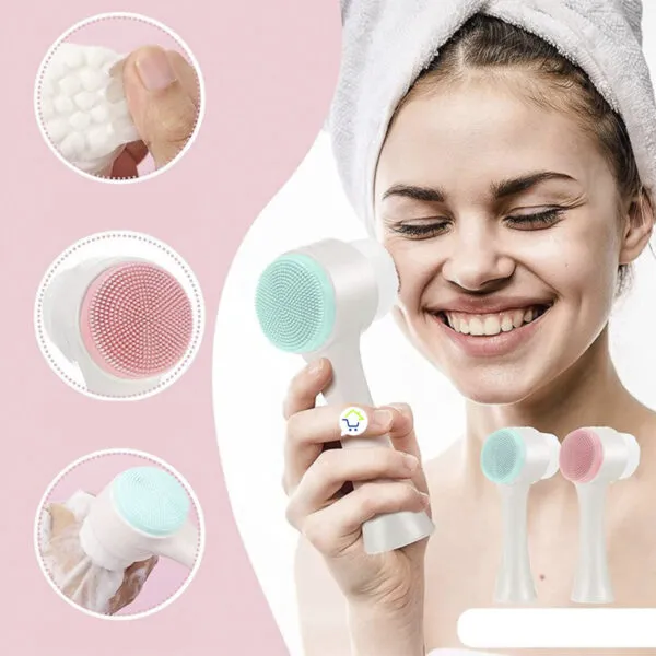 Combo cepillo facial 2 en 1 con diadema. Limpieza y masaje suave para la piel.