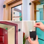 Cierra puertas automático multifuncional para ventanas y puertas, instalación adhesiva fácil.