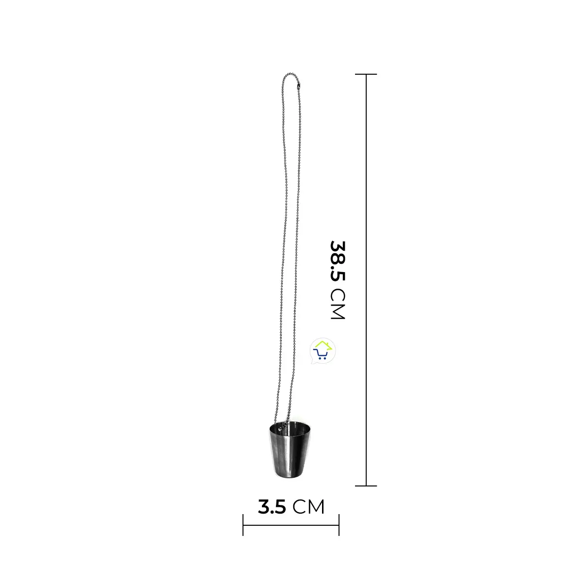 Set x2 collar copa tequilera shot acero inoxidable 23 ml, 38.5 cm largo