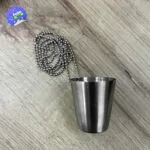 Set x2 collar copa tequilera shot acero inoxidable 23ml, ideal para fiestas.