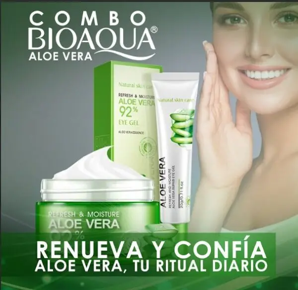 Combo Aloe Vera Bioaqua X3 (Jabón + Contorno + Crema)