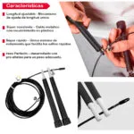 Cuerda de saltar metálica para CrossFit, gimnasio y deportes, con ajuste de longitud.