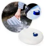 Dispensador de agua plegable de 3L para camping, con boquilla, ideal para exteriores.