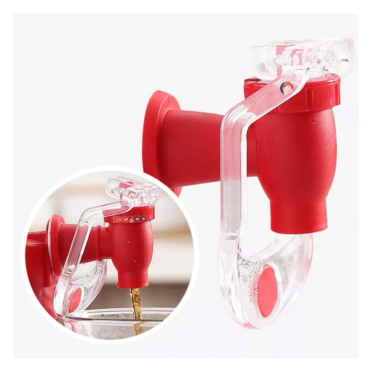 Grifo dispensador de bebidas rojas para fiestas y banquetes.